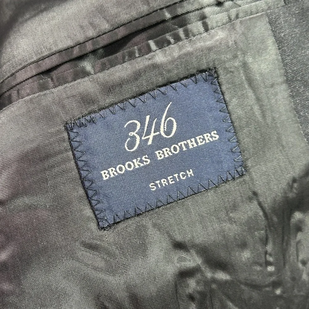 Brooks Brothers Blazer Mens 41L Charcoal Gray Wool 346 Stretch Sport Coat Jacket